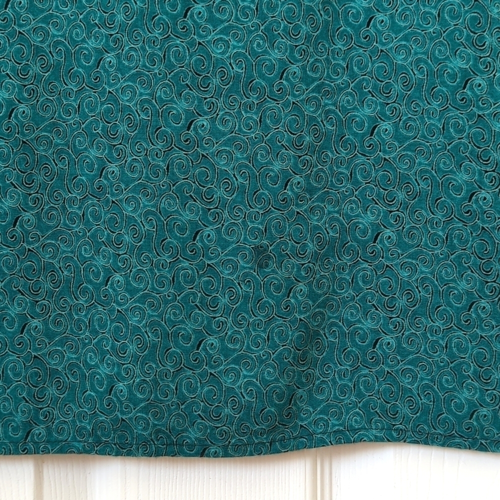 Caribou 80's Vintage Funky Swirl Printed Sleeveless Midi Shift Dress Teal Small - Picture 14 of 14